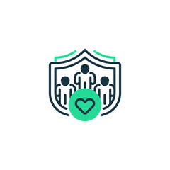 Poster - Insurance Shield line icon. Universal creative premium symbol. Vector sign icon logo template. Vector illustration