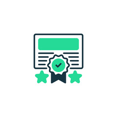 Poster - Achievement Certificate line icon. Universal creative premium symbol. Vector sign icon logo template. Vector illustration
