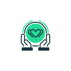 Poster - Charity Bonus line icon. Universal creative premium symbol. Vector sign icon logo template. Vector illustration