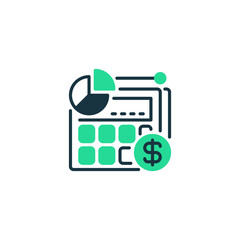 Poster - Loan Calculator line icon. Universal creative premium symbol. Vector sign icon logo template. Vector illustration