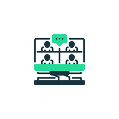 Poster - Online Coaching line icon. Universal creative premium symbol. Vector sign icon logo template. Vector illustration
