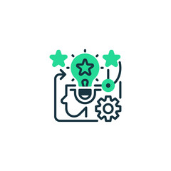 Poster - Brainstorming Lightbulb line icon. Universal creative premium symbol. Vector sign icon logo template. Vector illustration