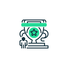 Poster - Leadership Trophy line icon. Universal creative premium symbol. Vector sign icon logo template. Vector illustration