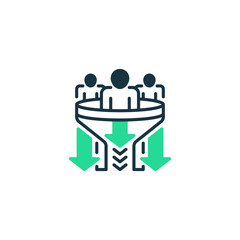 Aufkleber - Sales Funnel Shrink line icon. Universal creative premium symbol. Vector sign icon logo template. Vector illustration