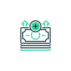 Poster - Revenue Increase line icon. Universal creative premium symbol. Vector sign icon logo template. Vector illustration