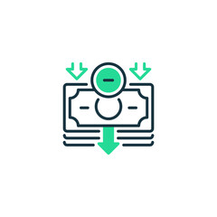Poster - Revenue Decline line icon. Universal creative premium symbol. Vector sign icon logo template. Vector illustration
