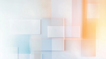 Poster - Abstract composition of overlapping translucent rectangles in soft pastel colors during daylight