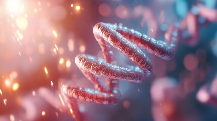 Fototapete - Molecular structure with glowing elements captured in a digital representation showcasing science and technology