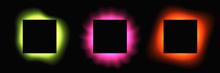 Poster - Set of square illuminate light frames