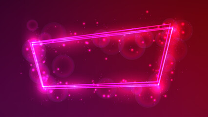 Poster - Neon frame with shining effects and sparkles