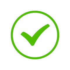 Aufkleber - Green check mark inside a circle on a png background simple graphic