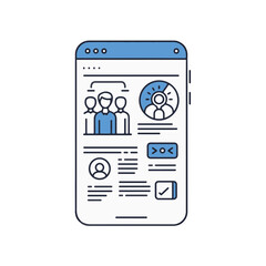 Fototapete - Modern illustration of a mobile application interface, clean design.