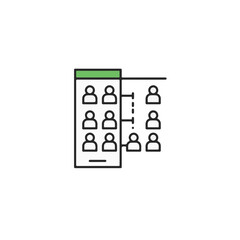Fototapete - Digital illustration of a social network or meeting interface.