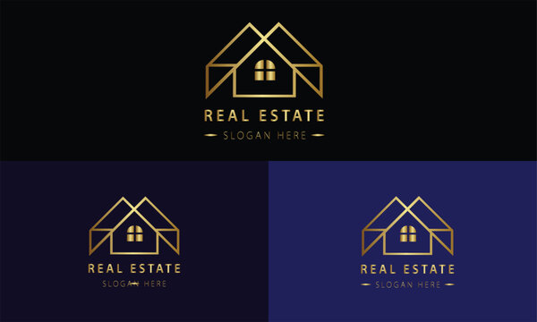 Real estate logo design with full branding business card, stumps, email signature, and social media kit