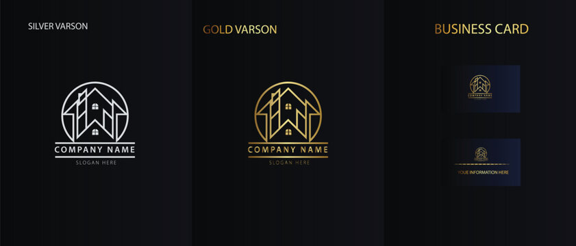 Real estate logo design with full branding business card, stumps, email signature, and social media kit