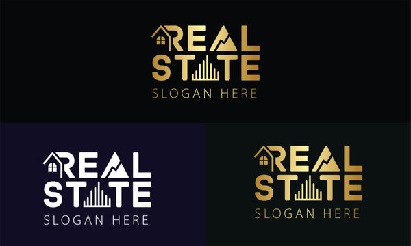 Real estate logo design with full branding business card, stumps, email signature, and social media kit