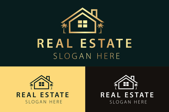 Real estate logo design with full branding business card, stumps, email signature, and social media kit