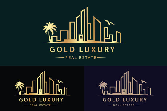 Real estate logo design with full branding business card, stumps, email signature, and social media kit