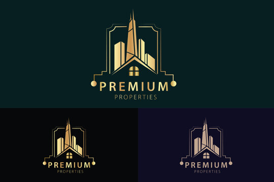 Real estate logo design with full branding business card, stumps, email signature, and social media kit