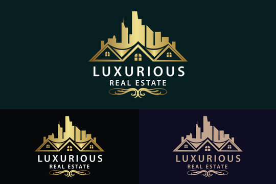 Real estate logo design with full branding business card, stumps, email signature, and social media kit