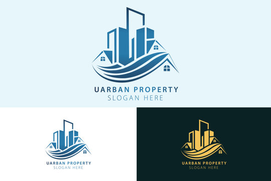Real estate logo design with full branding business card, stumps, email signature, and social media kit