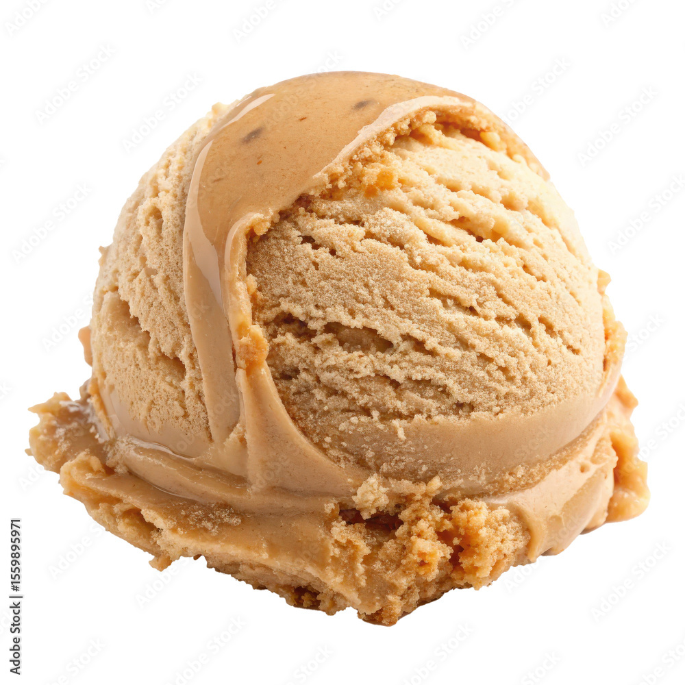 Creamy coffee ice cream scoop with smooth texture and rich flavor, perfect for dessert lovers. delightful blend of coffee and cream creates satisfying treat