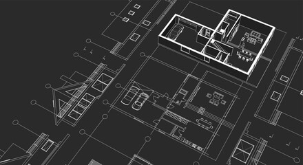 Aufkleber - house architecture plan 3d illustration
