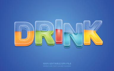 Poster - Fresh Drink 3d editable text style effect	
