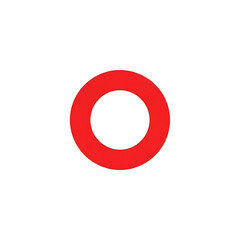 Aufkleber - A simple red circle surrounding a white circle on a solid white background minimalist design concept PNG file isolated on transparent background cut out, clipping path, social media.

