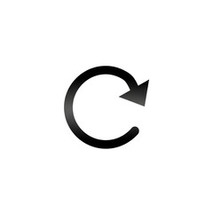 Aufkleber - Black refresh icon in modern style simple and clean design for website ui or app development PNG file isolated on transparent background cut out, clipping path, social media.
