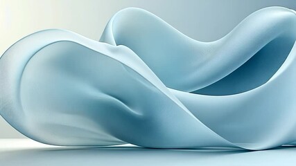 Poster - Abstract flowing form in light blue tones