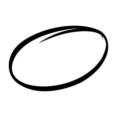 Leinwandbilder - Hand-drawn highlight strokes with pencil, pen, and marker textures. Oval and round sketch lines for emphasis and underlining. Flat vector illustration isolated on white background.