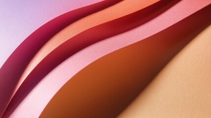 Poster - Abstract composition of colorful paper waves creating a soft gradient background
