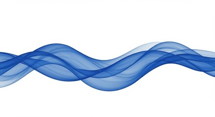 Aufkleber - Abstract Blue Wave Flowing on White Background