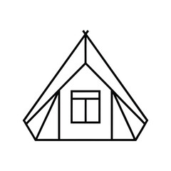 Fototapete - Minimalist Tent Icon with Window Design for Camping and Outdoors Adventure Imagery with a Clean and Simple Aesthetic Appeal