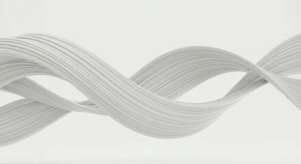 Aufkleber - Abstract Flowing Ribbon Shapes on White Background