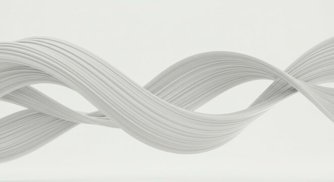 Abstract Flowing Ribbon Shapes on White Background