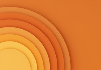 Aufkleber - Abstract Orange Circles Layered Background Design