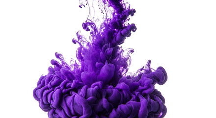 Poster - Abstract purple ink cloud swirl isolated on transparent background