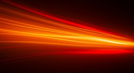 Poster - Abstract Orange Light Streaks on Dark Background - Motion Effect
