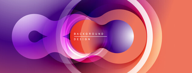 Poster - Abstract flowing shapes, vibrant colors create modern background. Gradient transitions, smooth curves define dynamic composition.