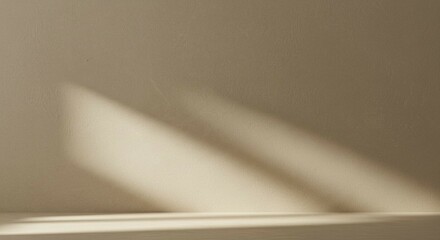 Poster - Minimalist Beige Wall with Shadow Light Interior Background