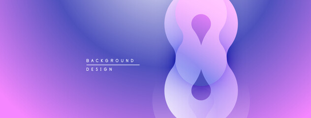 Aufkleber - Abstract purple design features flowing shapes. Gradient background creates soft, modern visual effect. Minimalist composition, elegant.