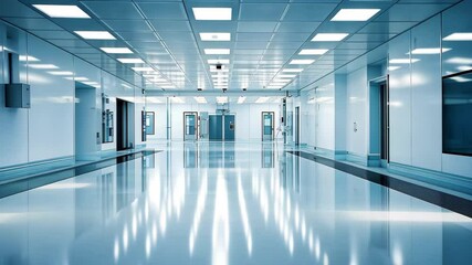 Poster - Cleanroom environment in semiconductor manufacturing facility designed for precise technology production, Semiconductor production fab cleanroom, where technology meets precision manufacturing
