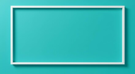 Poster - White Frame on Turquoise Background Display Template