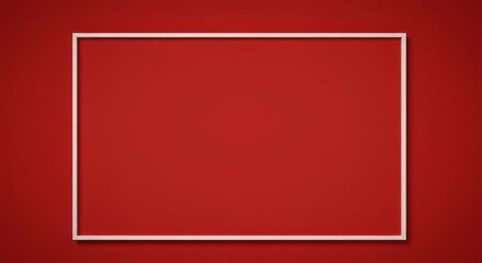 Poster - Red Background with White Frame Minimalist Design for Layout