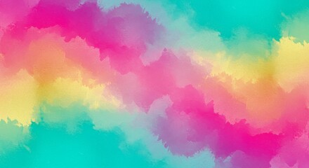 Poster - Abstract Painting with Colorful Watercolor Swirls