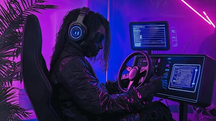 Poster - Person in a futuristic cockpit