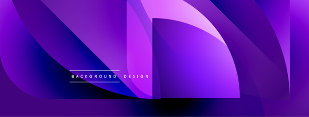 Poster - Abstract purple design features flowing shapes, gradients. Modern background ideal for digital projects, presentations. Vibrant, dynamic composition.