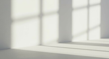 Poster - Sunlight Streaming Through Window Creating Shadow Patterns on Wall